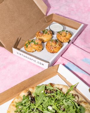 Garlic Knots & Superfunghi Pizza at Virtuous Pie in Portland