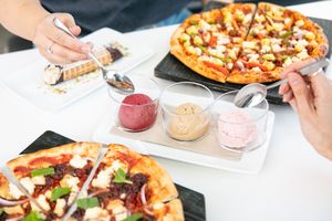 Ice cream flight at Virtuous Pie in Portland