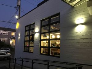 A beacon of pizza light at Virtuous Pie in Portland