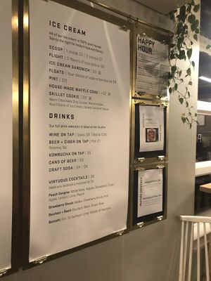 Menu at Virtuous Pie in Portland