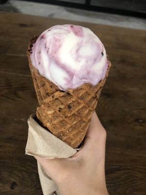 Ice Cream in Waffle Cone at Virtuous Pie in Portland