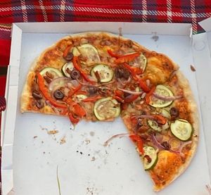 The classic pizza without mushrooms, but there is many options. at Organic Pizza in Salzburg