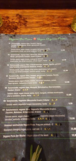 Vegan options at Organic Pizza in Salzburg