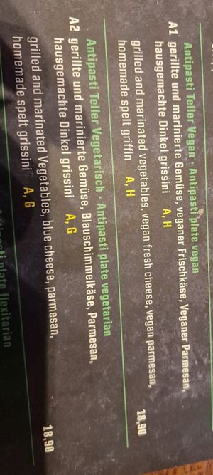 Vegane und vegetarische AntiPasti at Organic Pizza in Salzburg