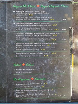 Vegan Options at Organic Pizza in Salzburg