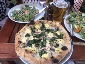 Pizza and local beer  at Donna Jean in San Diego