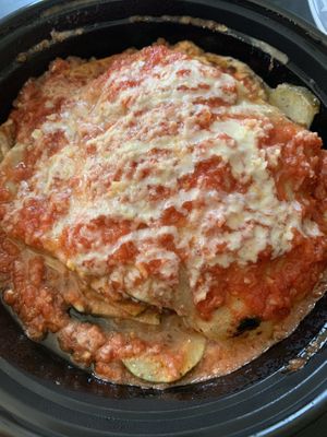 Lasagna - mushroom and lentil bolognese, ricotta, mozzarella, pomodoro, roasted zucchini  at Donna Jean in San Diego