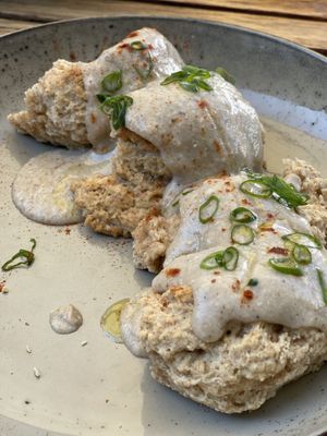 Biscuits and gravy. So, so good! #Veganuary at Donna Jean in San Diego