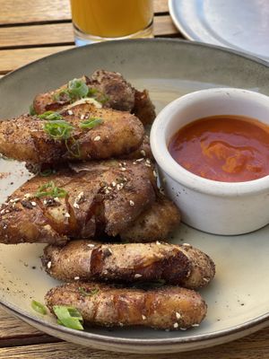 Smashed breakfast potatoes. So tasty! #Veganuary at Donna Jean in San Diego