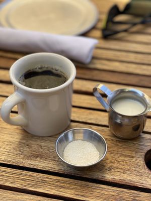 Coffee with oat milk #Veganuary at Donna Jean in San Diego