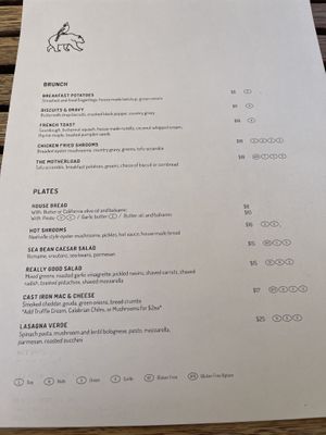Brunch menu  #Veganuary at Donna Jean in San Diego