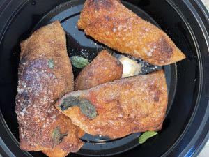 french toast! (comes with two sauces on the side and tastes way better than it looks)   at Donna Jean in San Diego