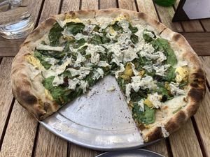 I Believe in a Thing Called Spud” pizza  at Donna Jean in San Diego