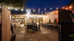 Front patio, outdoor seating at Donna Jean in San Diego
