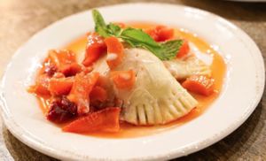 Strawberry Rhubarb Hand Pies... the best dessert! Served warm. Perfect every time.  at Donna Jean in San Diego