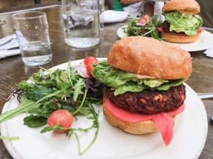 The new Black Eye Peas Burger at Donna Jean in San Diego