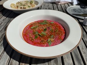 beet hummus (comes with bread — not pictured)   at Donna Jean in San Diego