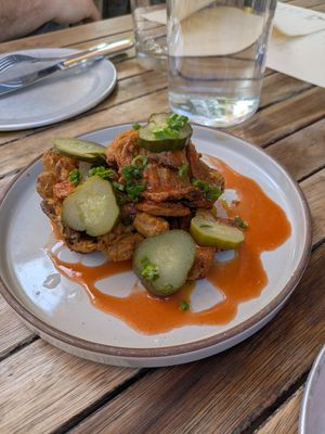 Hot mushrooms at Donna Jean in San Diego