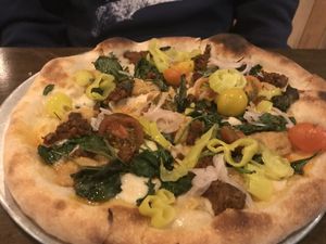 Pizza with tempeh  at Donna Jean in San Diego