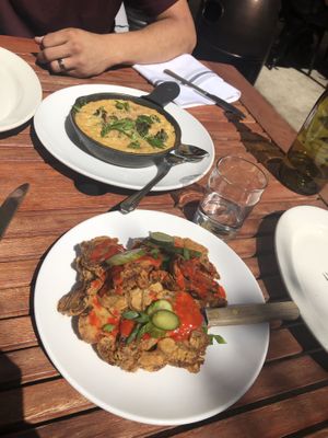 Mac and trees and hot shrooms  at Donna Jean in San Diego