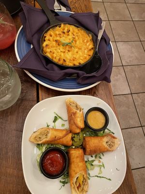 buffalo mac and mini life changing chimichanga   at The Greyhound Cafe in Malvern