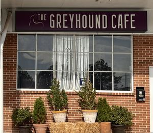 Shopping center view.  at The Greyhound Cafe in Malvern