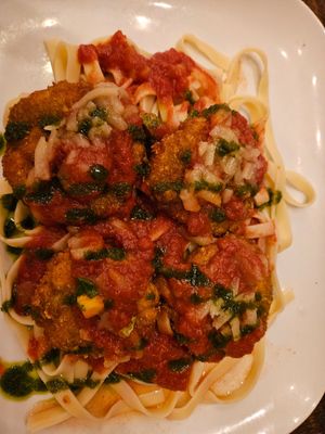 Chicken Parmesan at The Greyhound Cafe in Malvern