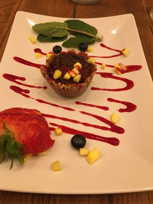 Carob mousse at The Greyhound Cafe in Malvern