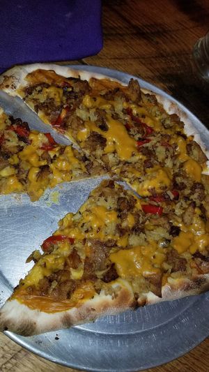 philly pizza at The Greyhound Cafe in Malvern