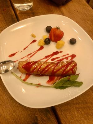 Yummmm chocolate enchilada  at The Greyhound Cafe in Malvern