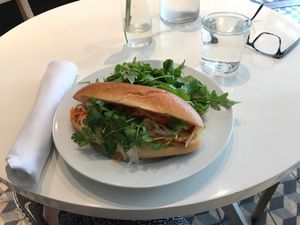 Tofu Bahn Mi- delicious!  at VITA Vegan Paradise in New York City