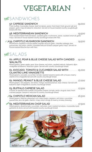 menu at Gringo Mike's in San Gil