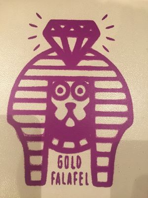 Shop logo at Gold Falafel in Osaka