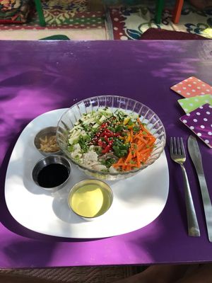 Japanese salad bowl at Little World in Palolem