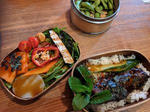 Bento box with aubergine at Ryong in Berlin