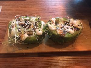 avocado in light tempura batter at Ryong in Berlin