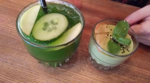 Matcha foam and lemonade at Ryong in Berlin