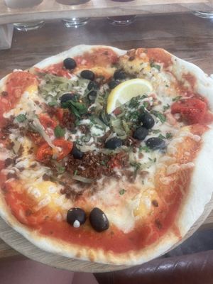 No porkies pizza  at The Stable in Newquay