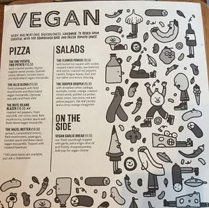 vegan menu at The Stable in Newquay