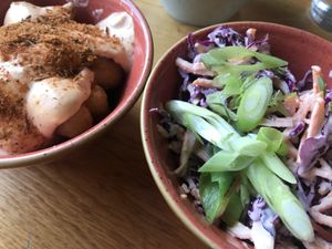 Tots and coleslaw  at The Stable in Winchester