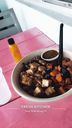 Tofu with a shot at Fresh Kitchen in St Petersburg