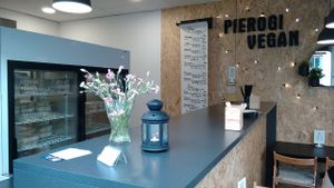 Inside counter at PieRogi Vegan in Wroclaw