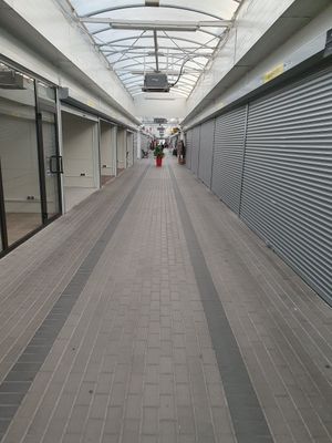 Inside the passage at PieRogi Vegan in Wroclaw