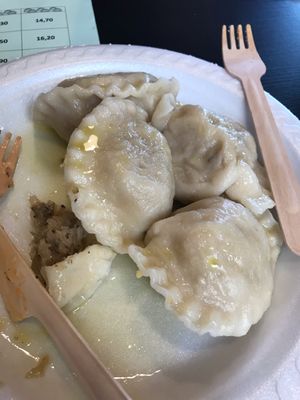 Mixture of vegan pierogi at PieRogi Vegan in Wroclaw