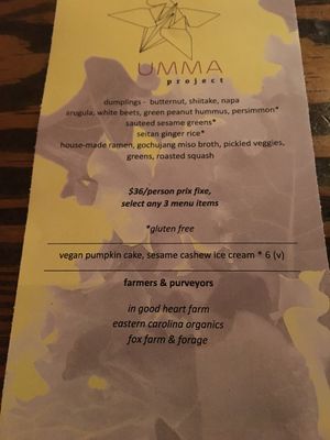 Vegan tasting menu at Kimbap Cafe in Raleigh