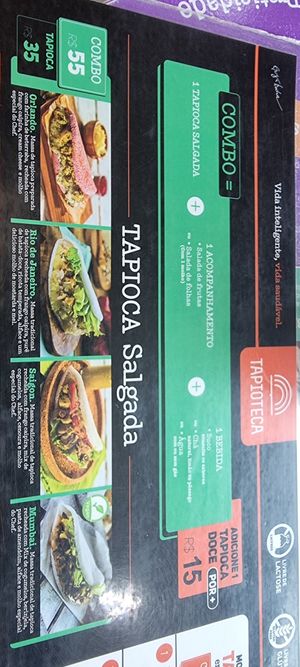 Menu option at CGH - Tapioteca in Sao Paulo