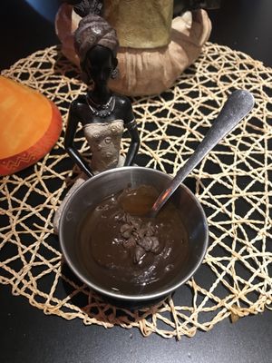 Avocado and chocolate mousse with rum  at Etiopico Afrika in Gran Canaria