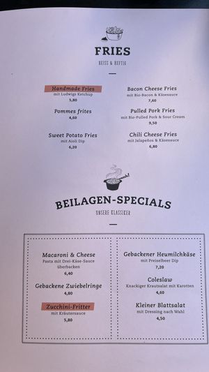 Speisekarte 18.08.2023  at Ludwig Burger in Salzburg