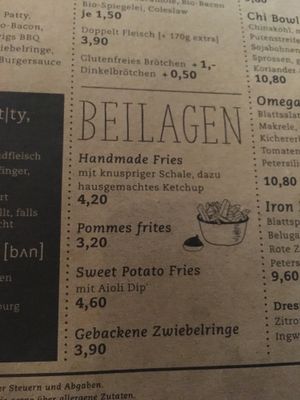 side dishes at Ludwig Burger in Salzburg