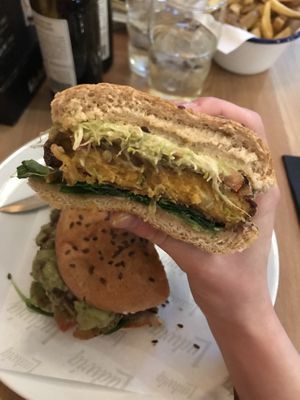 Vegan sweet potato burger at Ludwig Burger in Salzburg
